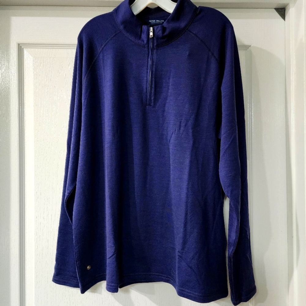 Peter Millar Crown Crafted Excursionist Flex Performance Pullover Men's XL. Navy